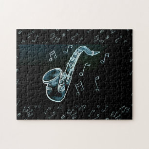 Quebra-cabeça Saxofone E Notas De Música