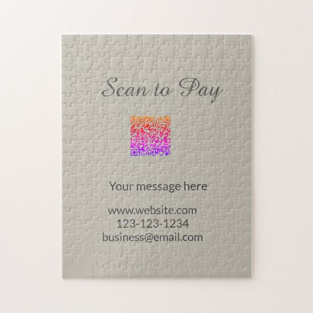 Quebra-cabeça scan to pay Add QR logo website email business sho (Vertical)