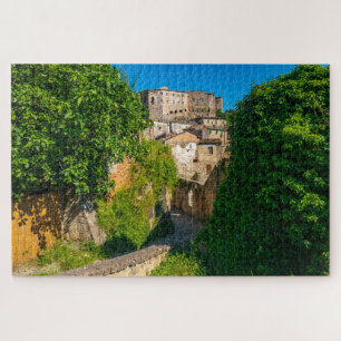 Quebra-cabeça Sceno medieval Sorano cityscape, Toscana, Itália
