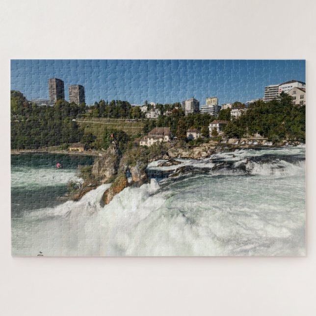 Quebra-cabeça Schaffhausen Suíça cachoeiras Rheinfäll (Horizontal)
