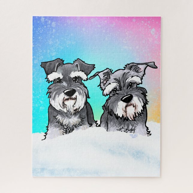 Quebra-cabeça Schnauzer de Inverno (Vertical)