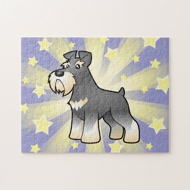 Quebra-cabeça Schnauzer gigante/padrão/diminuto dos desenhos (Horizontal)