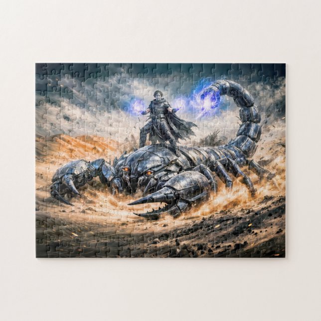 Quebra-cabeça Scorpio Zodiac with Warrior and Giant Mechanical S (Horizontal)