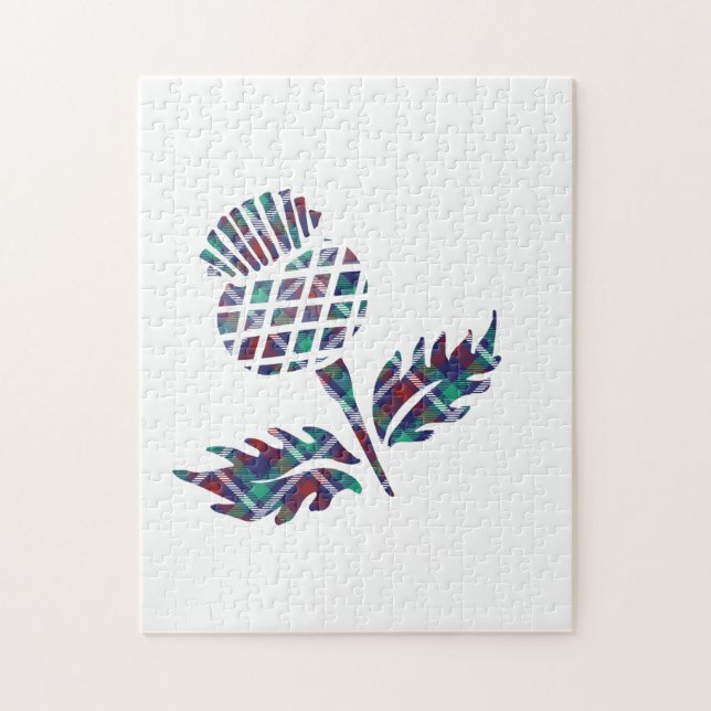 Quebra-cabeça Scotland Gifts Scottish Thistle Tartan Xadrez Gift (Vertical)