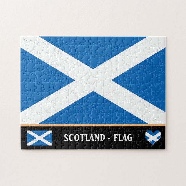 Quebra-cabeça Scottish Flag & Scottish country / Scotland (Horizontal)