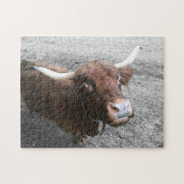 Quebra-cabeça Scottish Highland Cattle Cow Farmer Cute Animals (Horizontal)
