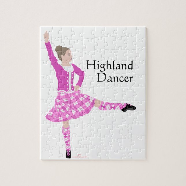 Quebra-cabeça Scottish Highland Dancer Pink (Vertical)