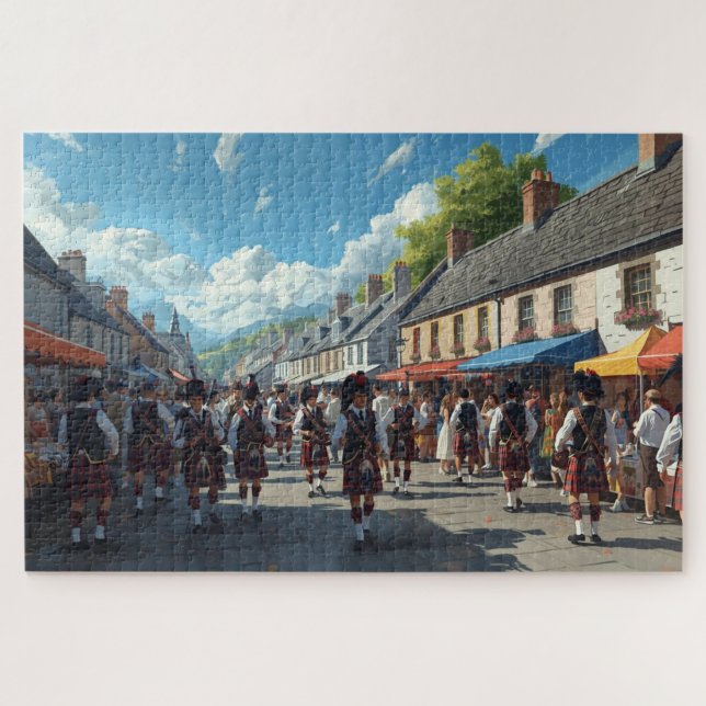 Quebra-cabeça Scottish Highland Village Jigsaw Puzzle (Horizontal)