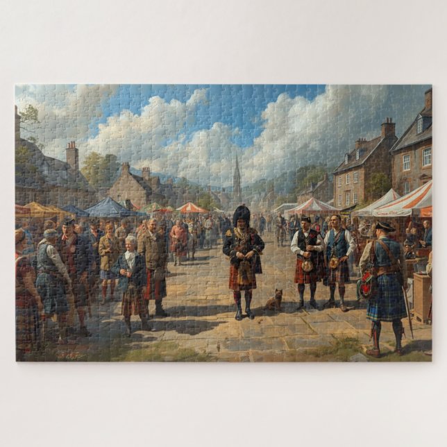 Quebra-cabeça Scottish Highland Village Jigsaw Puzzle (Horizontal)