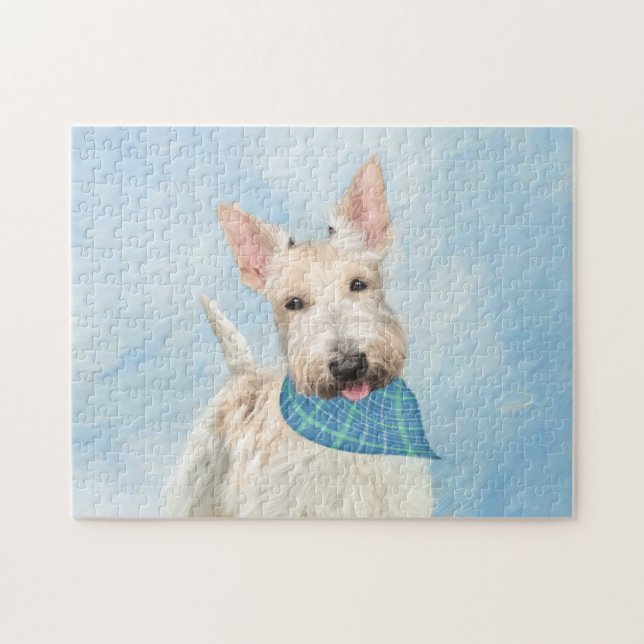 Quebra-cabeça Scottish Terrier Wheaten Dog Painting (Horizontal)