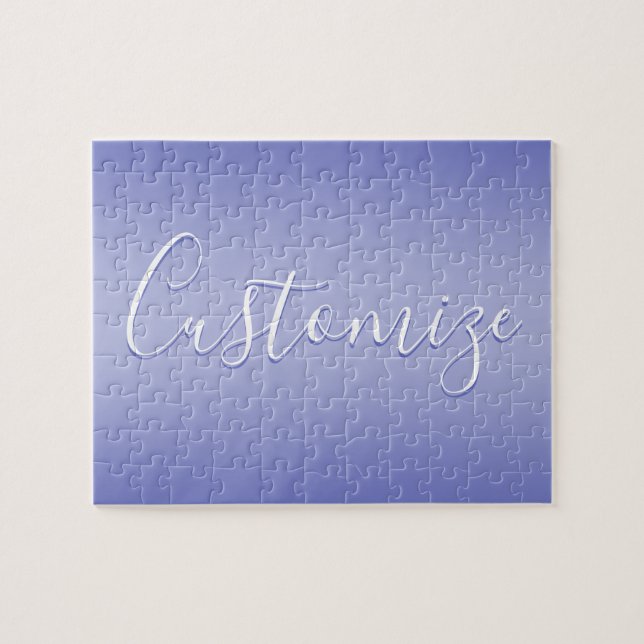 Quebra-cabeça Script Cursivo Editável | Violeta branca e roxa (Horizontal)