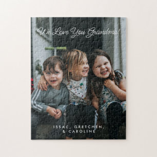 Quebra-cabeça Script de Foto Personalizado Nós Amamos Você Vovó