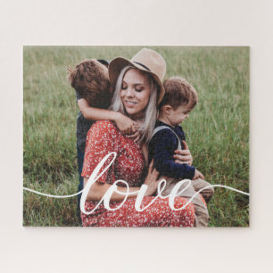 Quebra-cabeça Script personalizado de amor da família de fotos