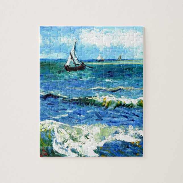 Quebra-cabeça Seascape em Saintes-Maries, Vincent van Gogh (Vertical)