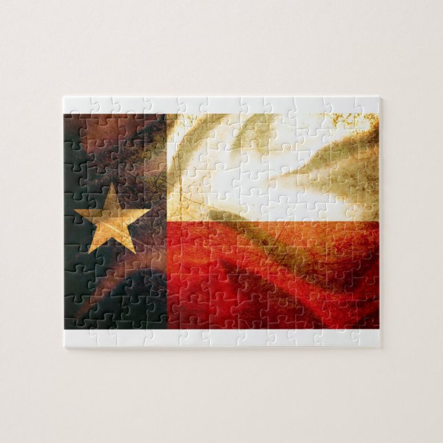 Quebra-cabeça Seda de ondulação da bandeira de Texas (Horizontal)