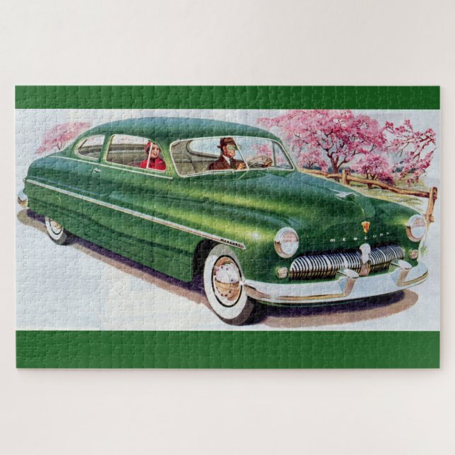 Quebra-cabeça Sedan Mercury 1949 verde (Horizontal)