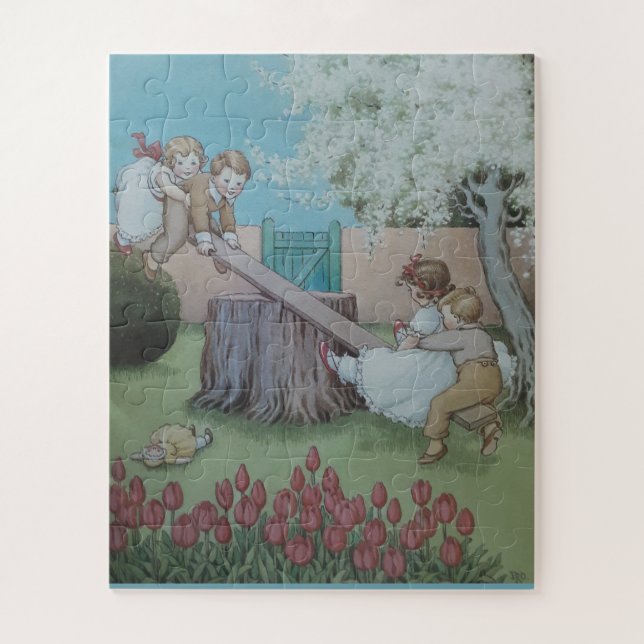 Quebra-cabeça Seesaw Margery Daw rima infantil (Vertical)
