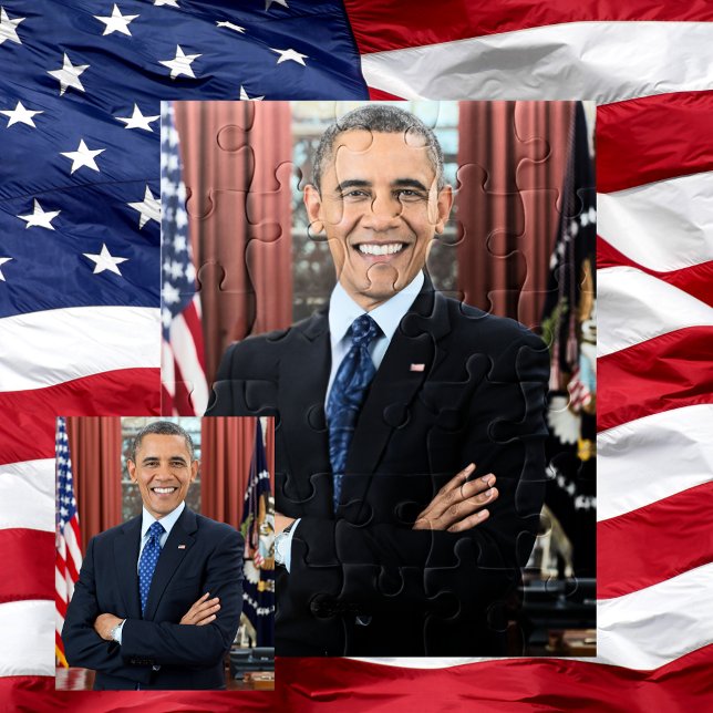 Quebra-cabeça Segundo do presidente Barack Obama Retrato 11 x 14 (President Barack Obama 2nd Term Portrait 11 x 14 Jigsaw Puzzle)