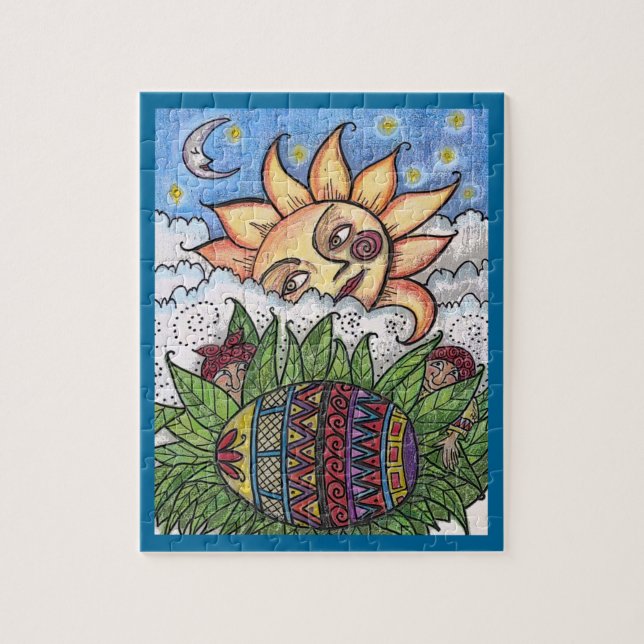 Quebra-cabeça Segure seu ovo de Páscoa ucraniano de Pysanka (Vertical)