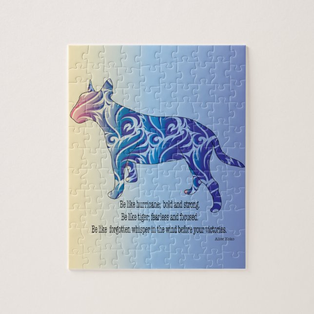 Quebra-cabeça Seja como furacão e tigre BULL TERRIER art (Vertical)