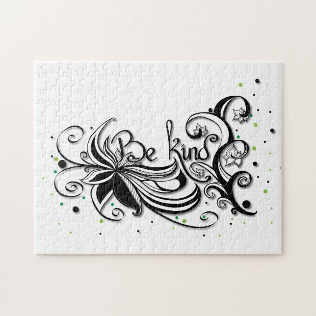 Quebra-cabeça SEJA GENTIL! Citação de caligrafia inspiradora (Horizontal)