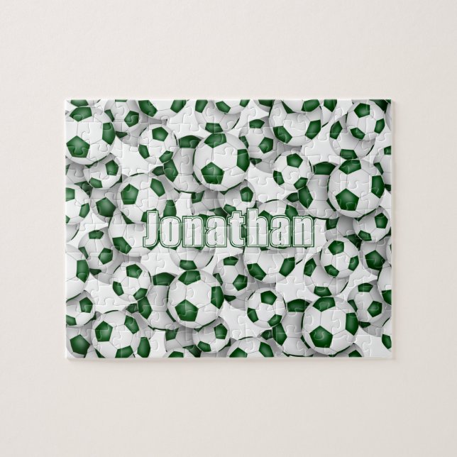 Quebra-cabeça seleção branca verde cores futebol masculino (Horizontal)