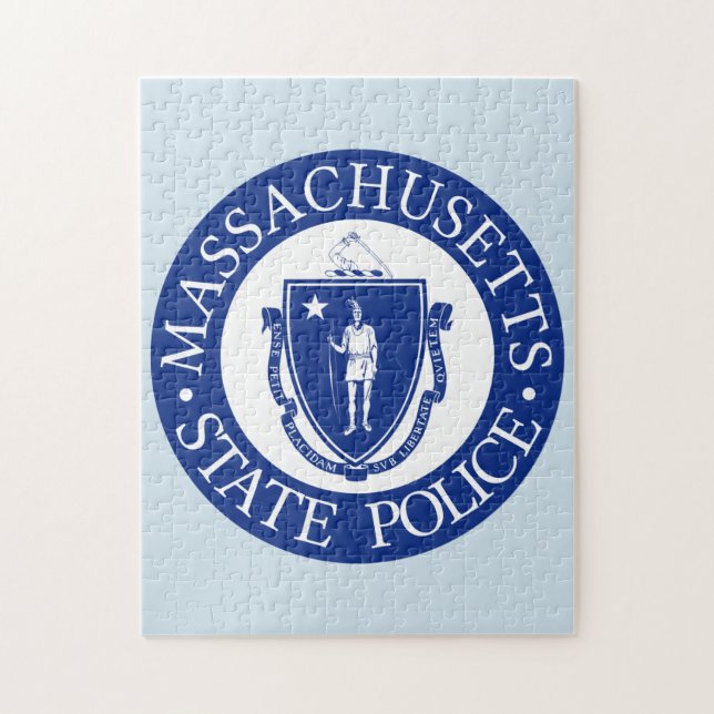 Quebra-cabeça Selo do Estado de Massachusetts. (Vertical)