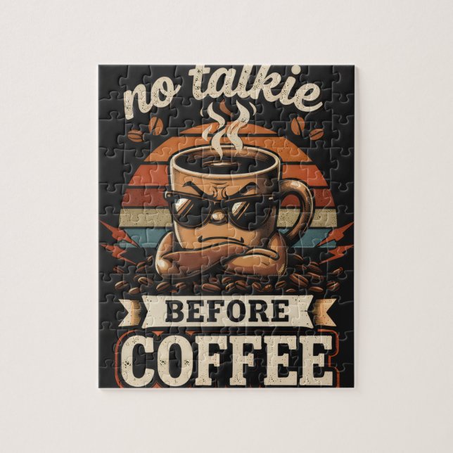 Quebra-cabeça Sem Conversa Antes do Café – Citação Divertida par (Vertical)