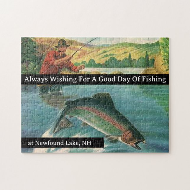 Quebra-cabeça Sempre desejando um bom dia de pesca personalizar (Horizontal)