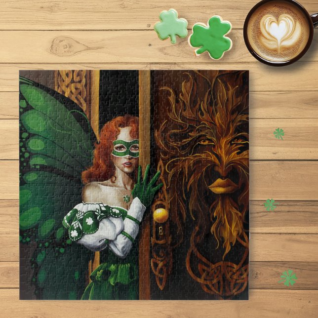 Quebra-cabeça Senha Secreta da Fada Céltica Verde Mística Irland (Criador carregado)