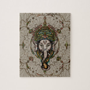 Quebra-cabeça Senhor Ganesha - cor em canvas