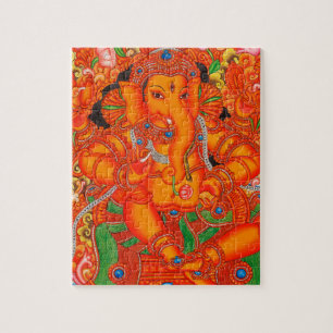 QUEBRA-CABEÇA SENHOR INDIANO SUL GANESH TANJORE PINTURA