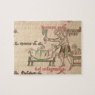 Quebra-cabeça Senhora 54. f.6r novembro: Matando o porco, de um