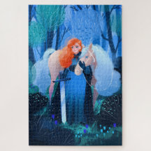 Senhora com Espada e Cavalo Branco