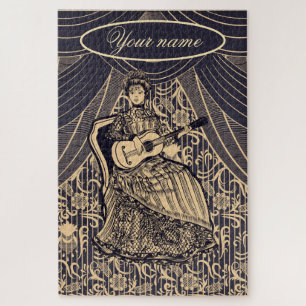 Quebra-cabeça Senhora com guitarra