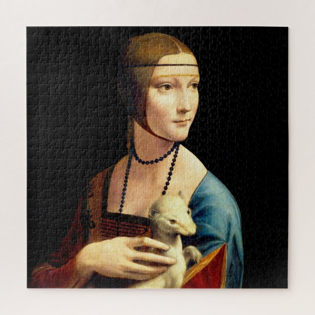 Quebra-cabeça Senhora com um Ermine por Leonardo Da Vinci (Vertical)