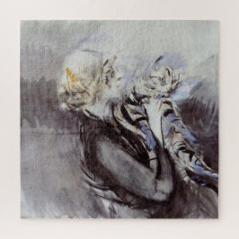 Quebra-cabeça Senhora com um gato de Cinza (por Giovanni Boldini