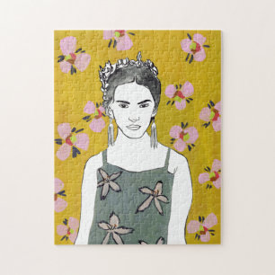 Quebra-cabeça Senhora do Flor Rosa - Amarela