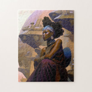 Quebra-cabeça Senhora Futurística Americana Africana