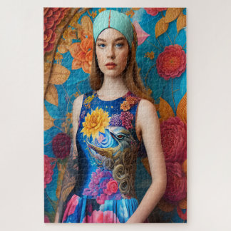 Quebra-cabeça Senhora linda com tatuagem