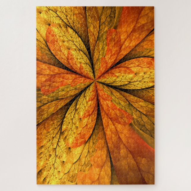 Quebra-cabeça Sensação de outono, Flor Fractal Abstrato moderna (Vertical)