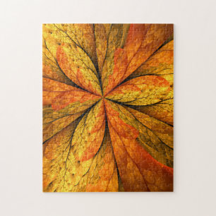 Quebra-cabeça Sensação de outono, Flor Fractal Moderno Abstrat