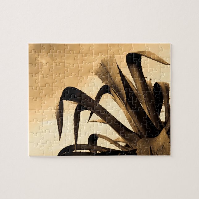 Quebra-cabeça Sepia Aloe Cactus Plant (Horizontal)