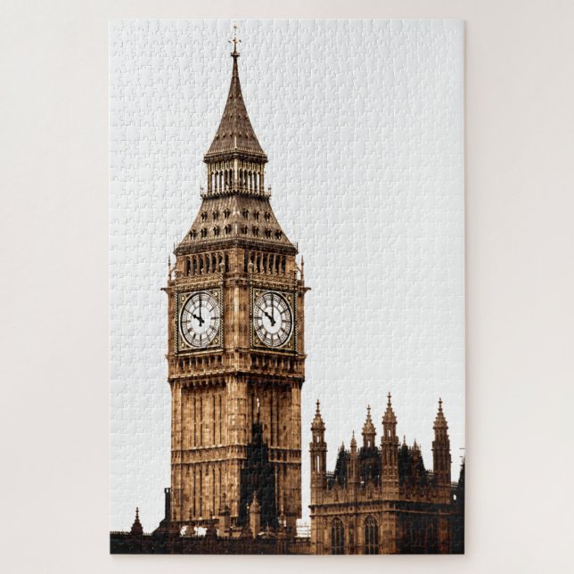 Quebra-cabeça Sepia Big Ben Tower Viagem Art (Vertical)