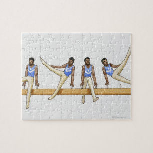 Quebra-cabeça Seqüência das ilustrações que mostram o gymnas