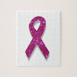 Quebra-cabeça sequin pink breast cancer awareness