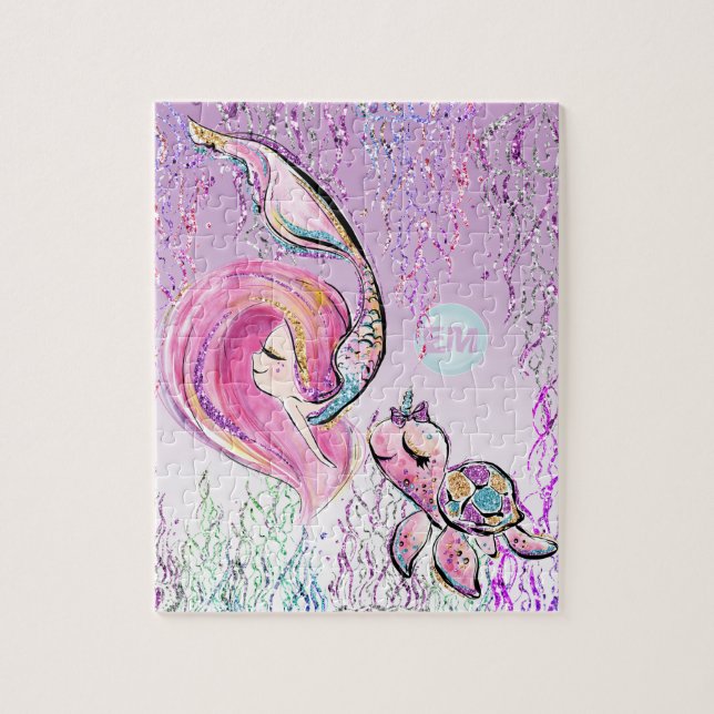 Quebra-cabeça Sereia e tartarugas marinhas Amigos, Adicionar Ini (Vertical)