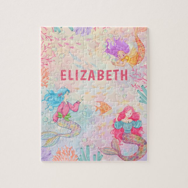 Quebra-cabeça Sereia Mágica Sob As Crianças Do Mar (Vertical)