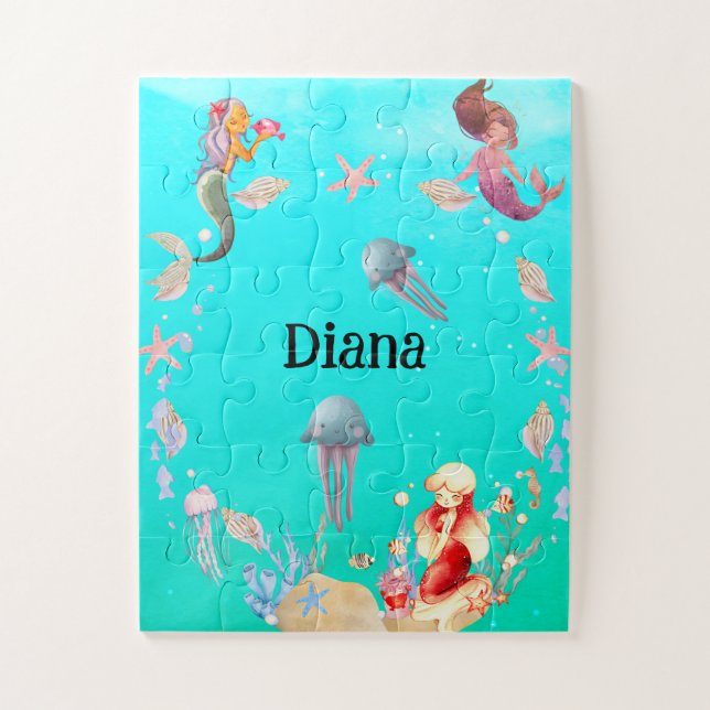 Quebra-cabeça sereias só por aí. (Vertical)