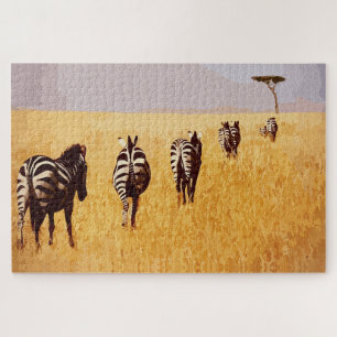 Quebra-cabeça Serene Safari – Zebras nas Campinas Douradas